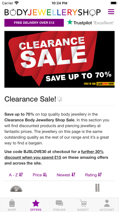BodyJewelleryShop.com Screenshot