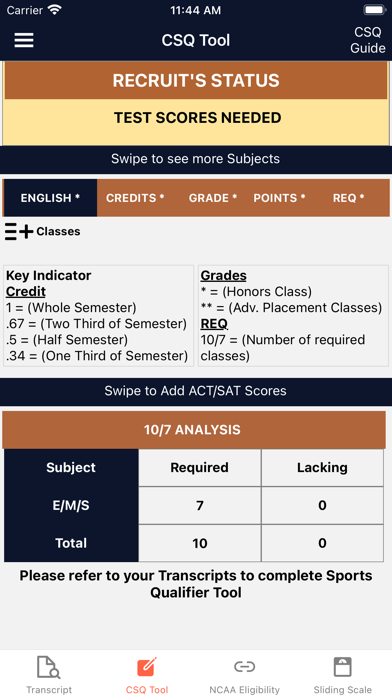 Collegiate Sports Qualifier Screenshot