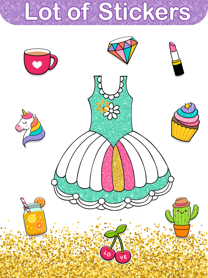 Dress Up  Glitter Coloring