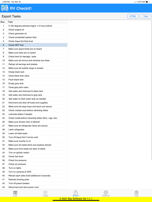 RV Checkit! iPad screenshot 4 - Travel app