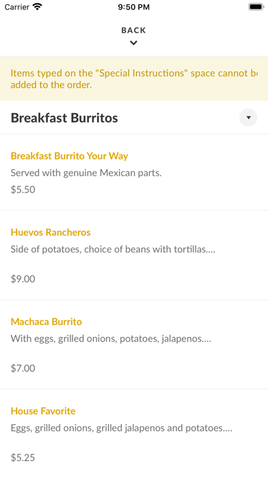 PHX Burrito House Screenshot