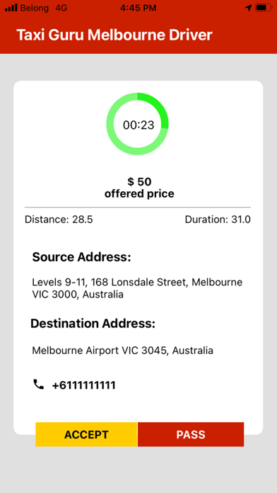 TaxiGuruMelbourneDriver Screenshot