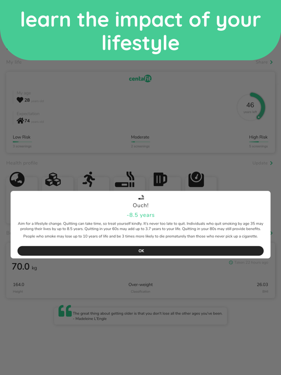 Screenshot #5 pour Centafit - Health Tests