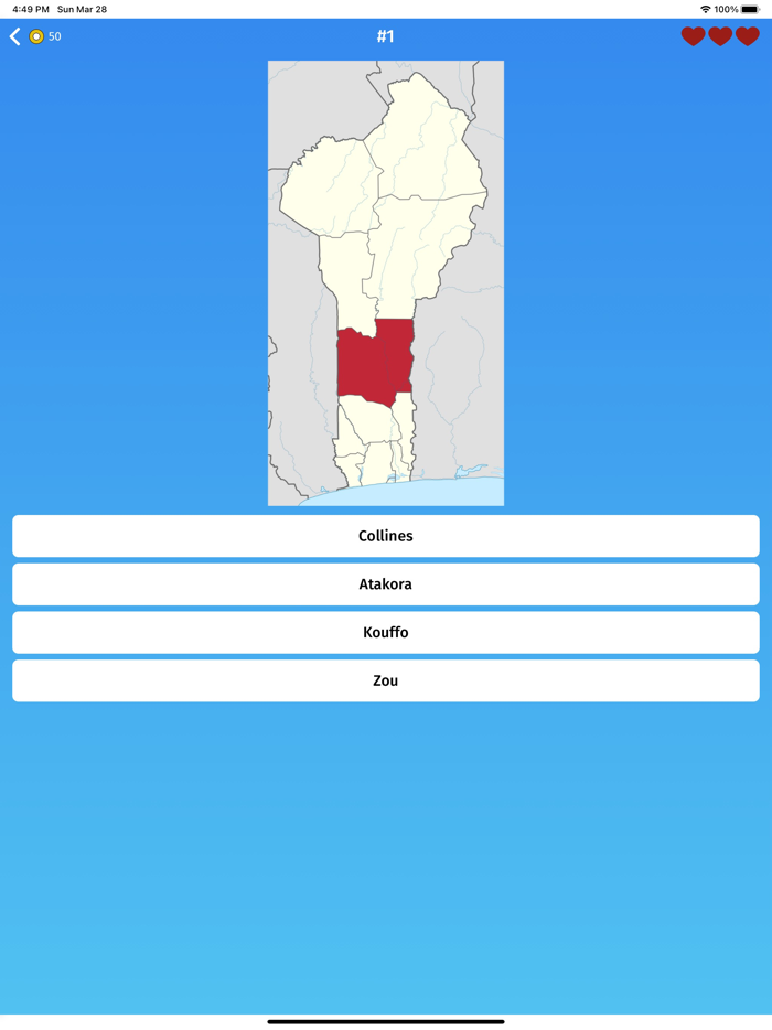 Benin Departments Quiz Game