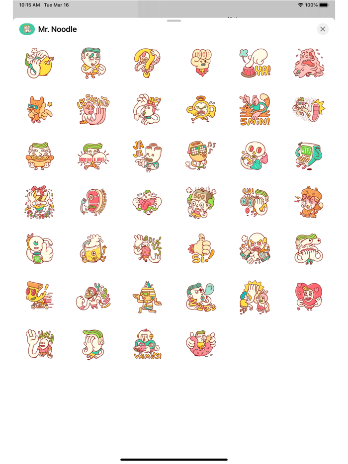 Mr. Noodle Funny Stickers