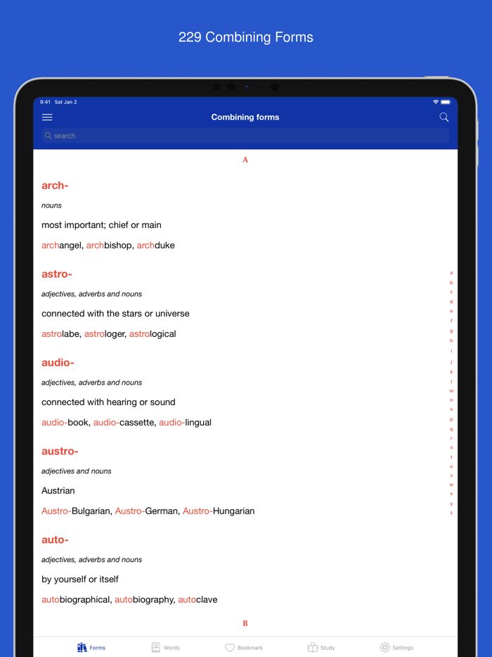 Combining Forms Dictionary