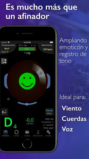 Captura de pantalla de TonalEnergy Afinador Y Metróno en iPhone 1