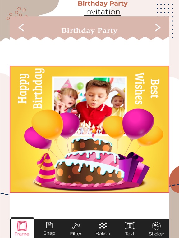 Screenshot #5 pour Birthday Party Cards & Frames