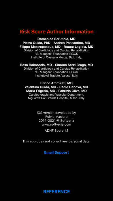 ADHF/NT-proBNP Risk Score Screenshot