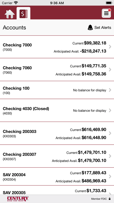 Century Bank Business Screenshot