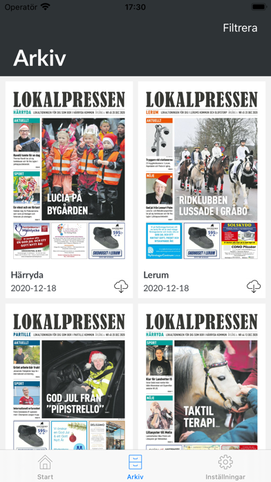 Lokalpressens e-tidning Screenshot