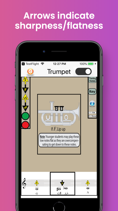 Trumpet Fingering & Tuning Screenshot