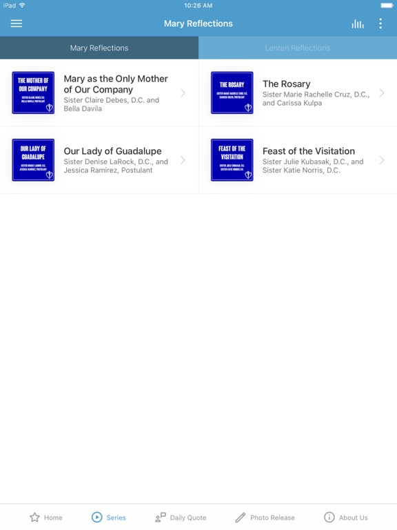Daughters of Charity US iPad screenshot 2 - Lifestyle app