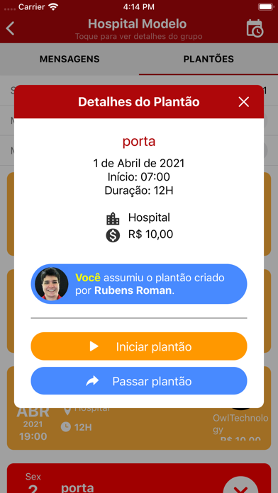 SOS Plantão Screenshot
