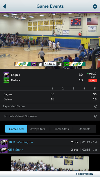 ScoreVision Fan App Screenshot