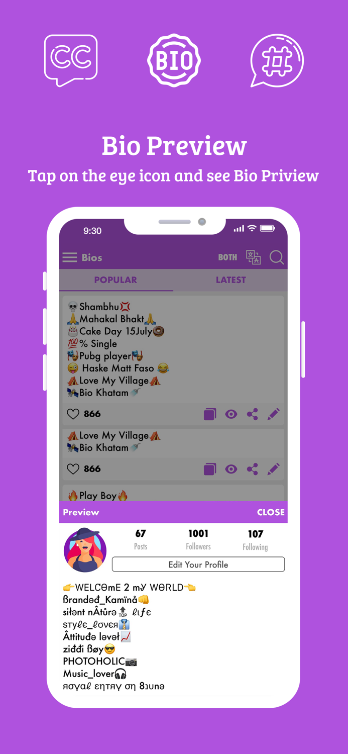 iTag  Hashtag Bio Caption