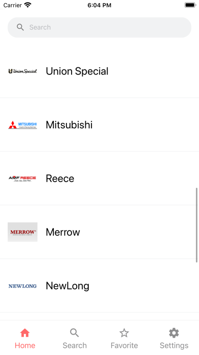 Sewing Machine Parts List Screenshot