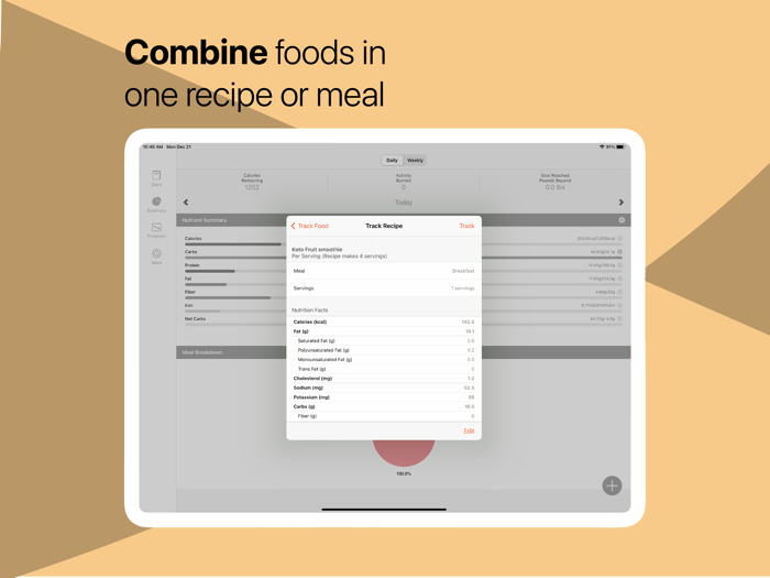 ProTracker Calorie Counter