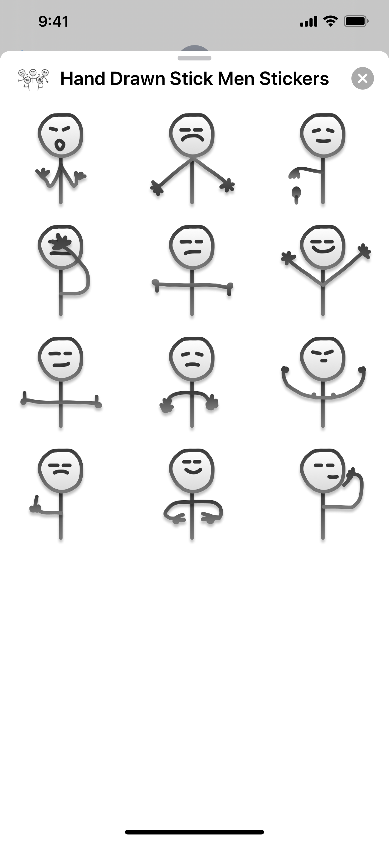 Hand Drawn Stick Men Stickers