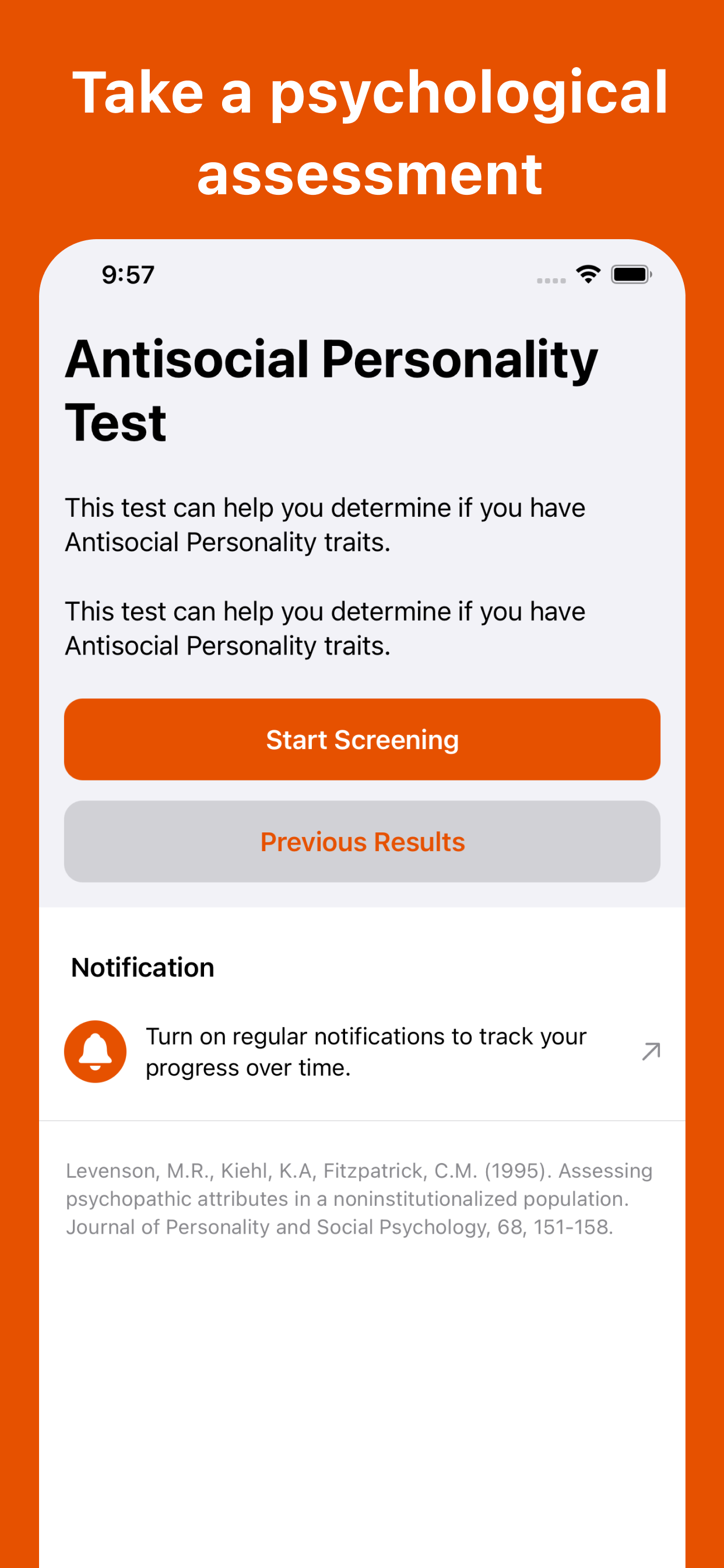 Antisocial Personality D. Test