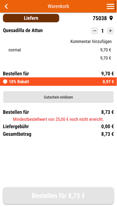 Schlemmer Pizza Service Screenshot