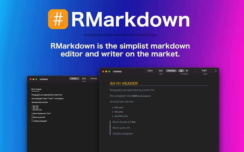 Screenshot #1 for RMarkdown 2 - Markdown Editor