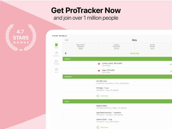 MooveFit Calorie, Keto Counter iPad screenshot 1 - Health & Fitness app