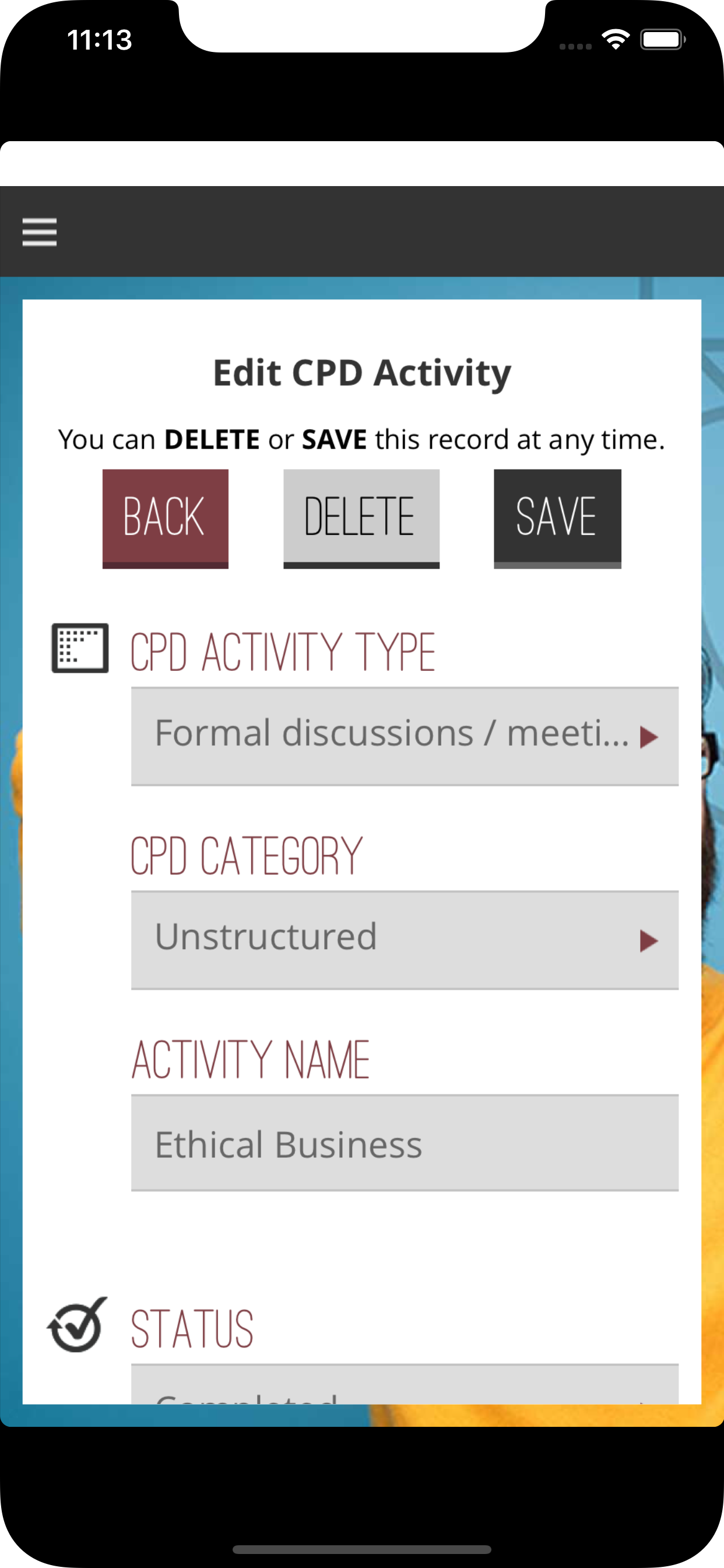 CII CPD screenshot 3