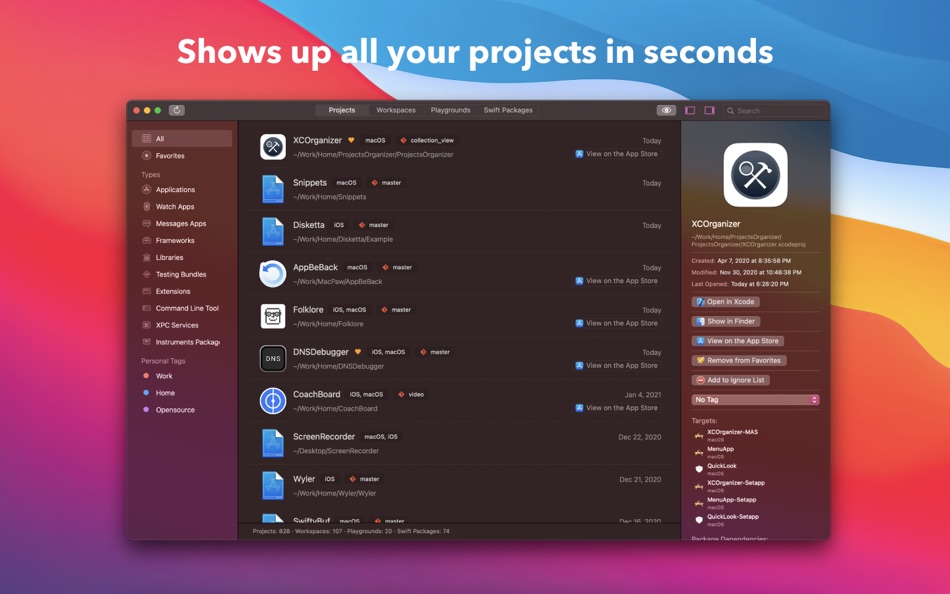 #1. XCOrganizer (macOS) 由: Sergii Kryvoblotskyi
