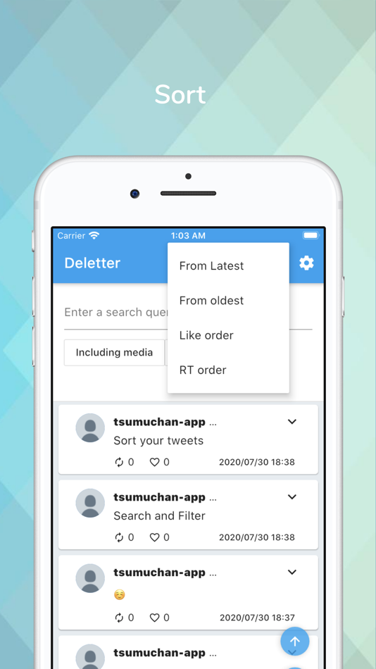 #4. Deletter ~Delete Your Tweets~ (iOS) 由: Hironori Tsumuraya