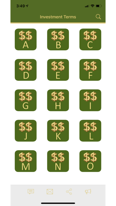 Investment Terms Screenshot
