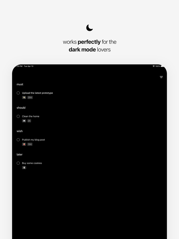 Note - to do list and tasks iPad screenshot 5 - Productivity app