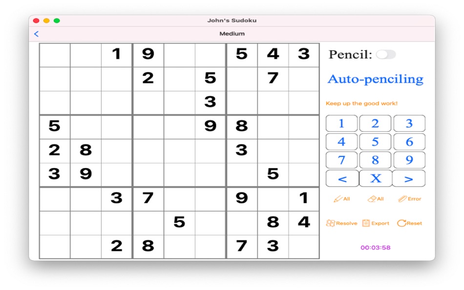 #7. John's Sudoku (macOS) 由: shaojun lin