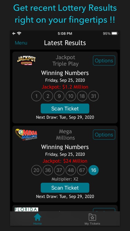 Florida Lottery Scan & Results