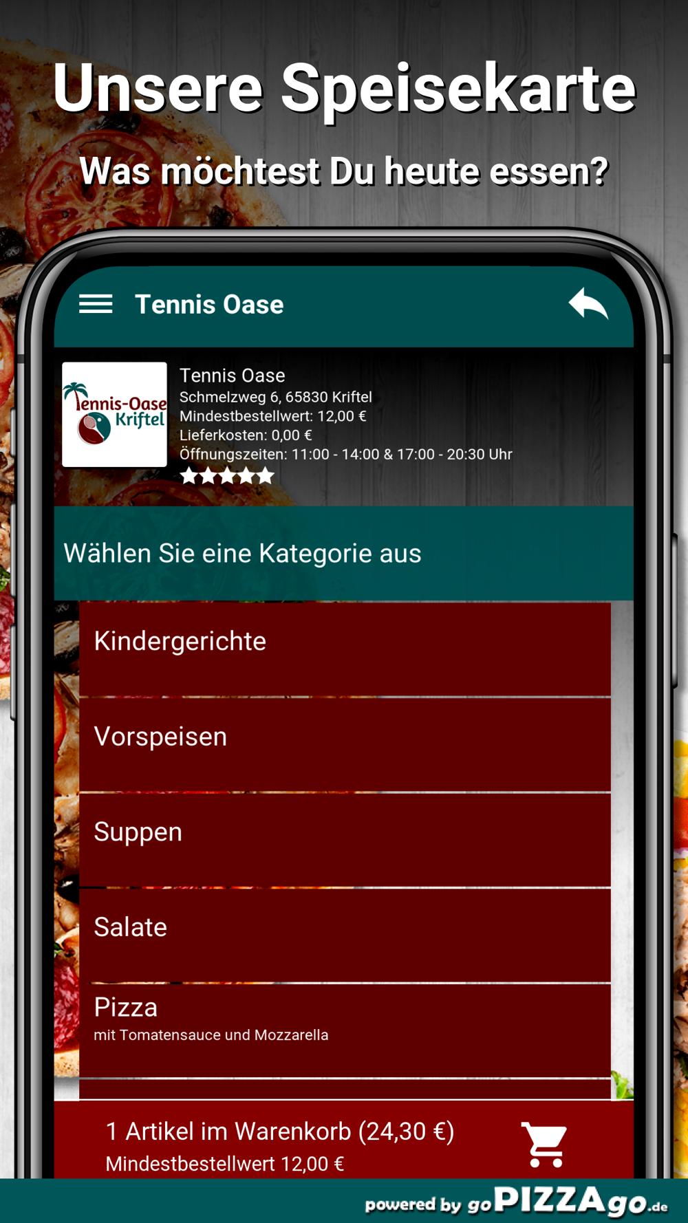 Tennis Oase Kriftel Pizza Free Download App for iPhone - STEPrimo.com
