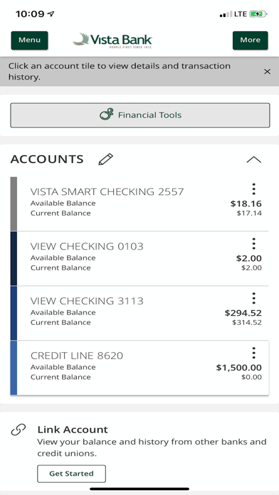 Vista Bank Mobile Banking Screenshot
