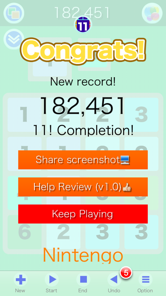 #5. Nintengo 11 - Merge to 11 (iOS) 게시자: Shen Zhongyuan