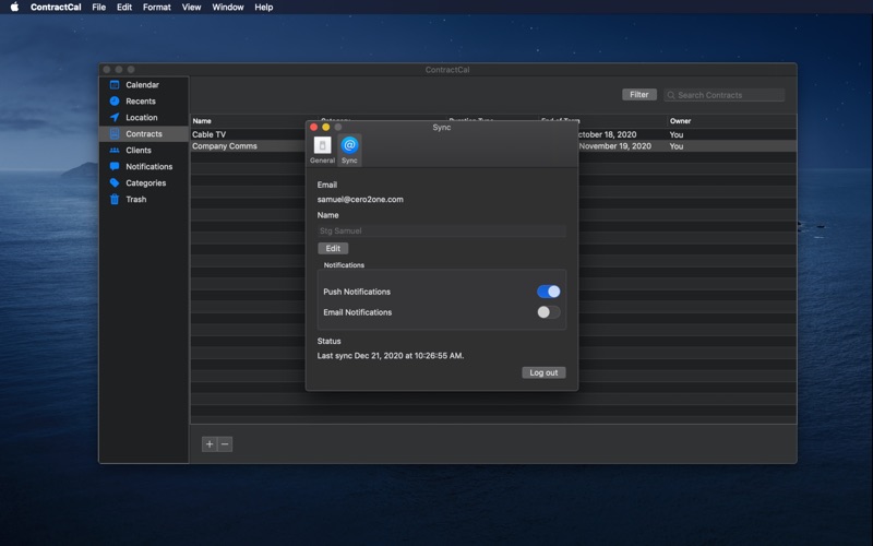 Screenshot #1 pour ContractCal Desktop
