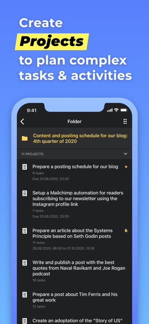 Chaos Control™: GTD Task List Screenshot