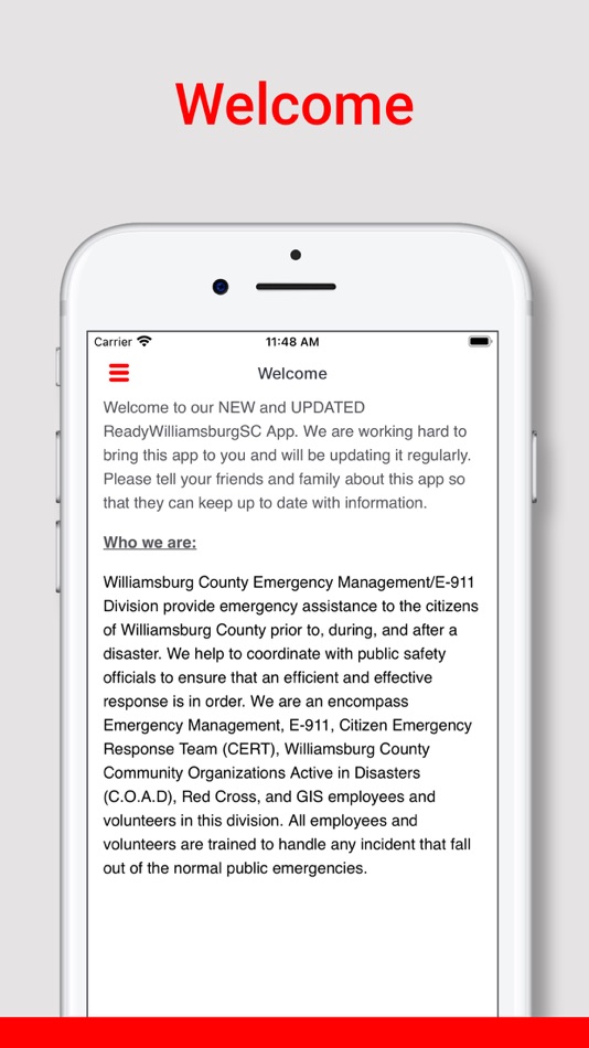 #1. ReadyWilliamsburgSC (iOS) 게시자: Williamsburg County EMD