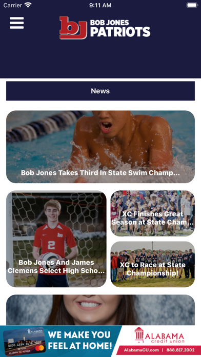 Bob Jones Patriots Athletics Screenshot