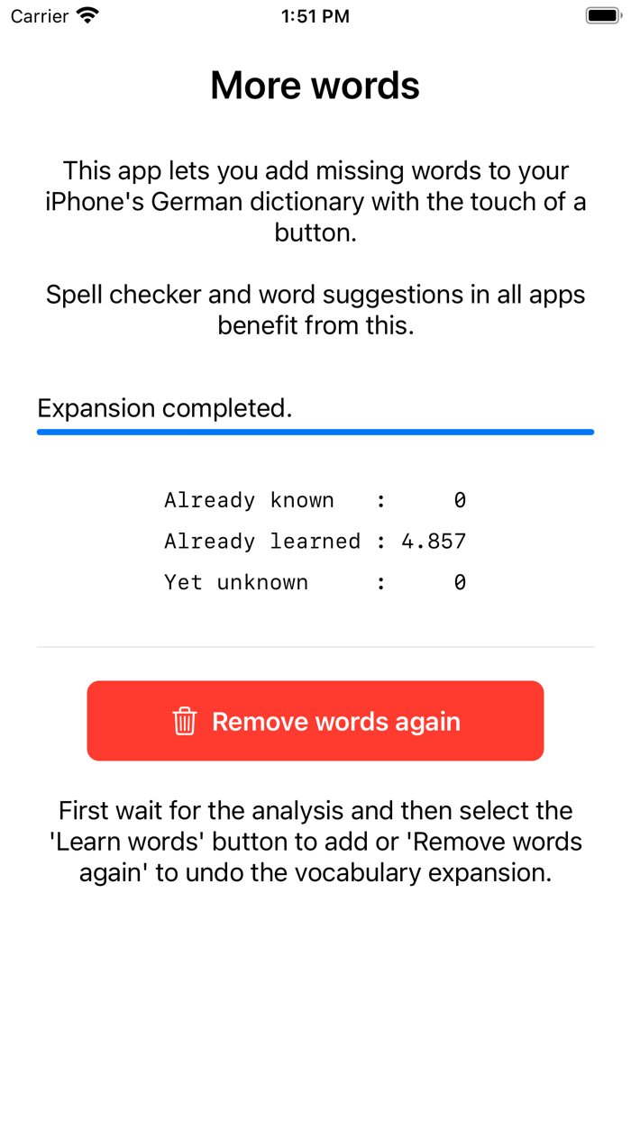 More words - Deutsch