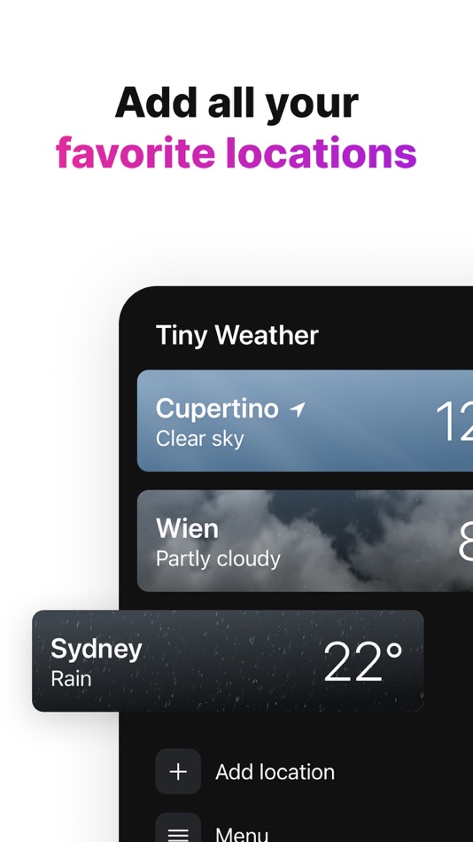 #2. Tiny Weather: Simple forecasts (iOS) 来自: Alexander Sandberg