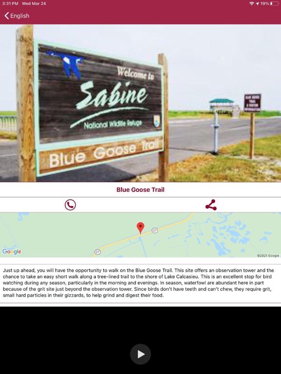 Creole Nature Trail iPad screenshot 1 - Travel app