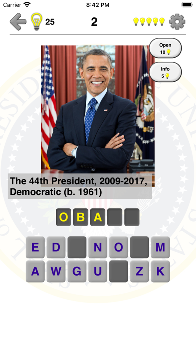 US Presidents and History Quiz Screenshot