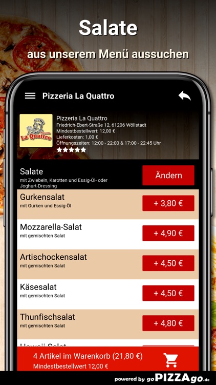 Pizzeria La Quattro Wöllstadt screenshot-4