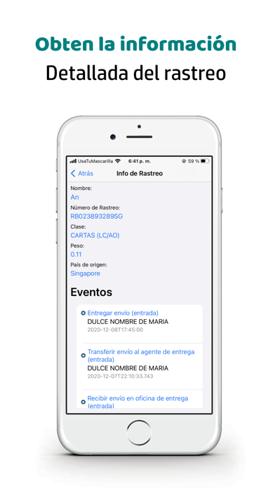 Screenshot #2 pour Rastrear Paquetes SV