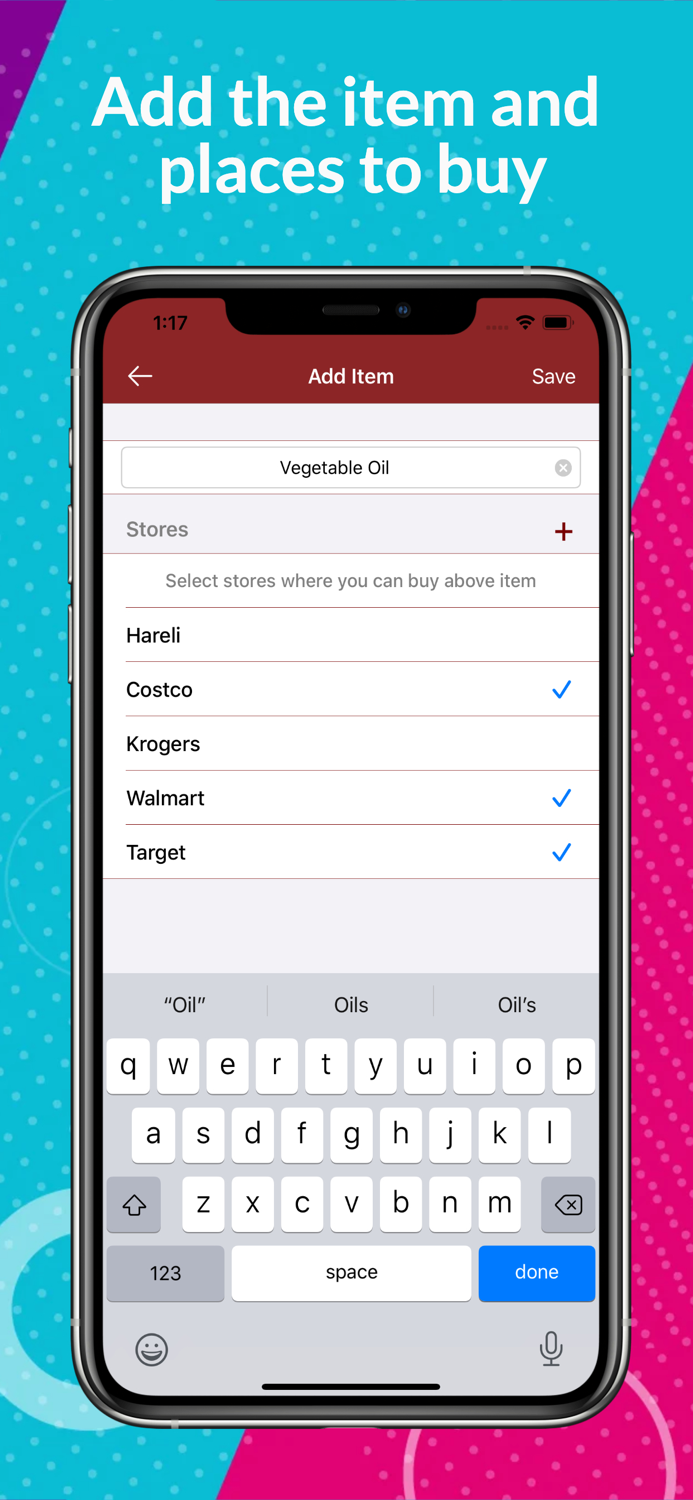 Grocery List - Create and Manage