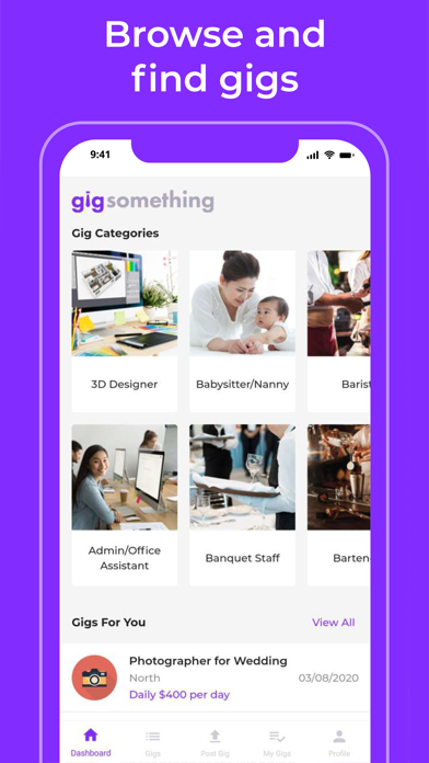 gigsomething. Screenshot