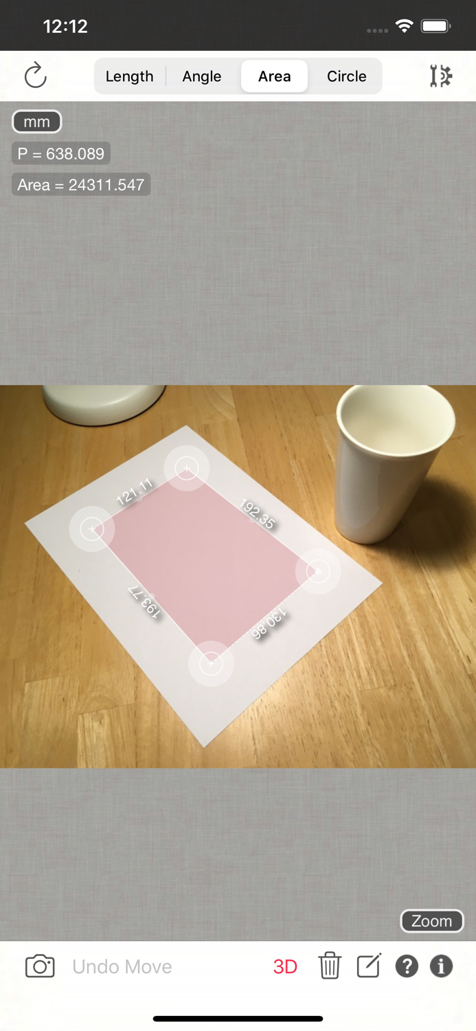 Partometer3D measure on photo